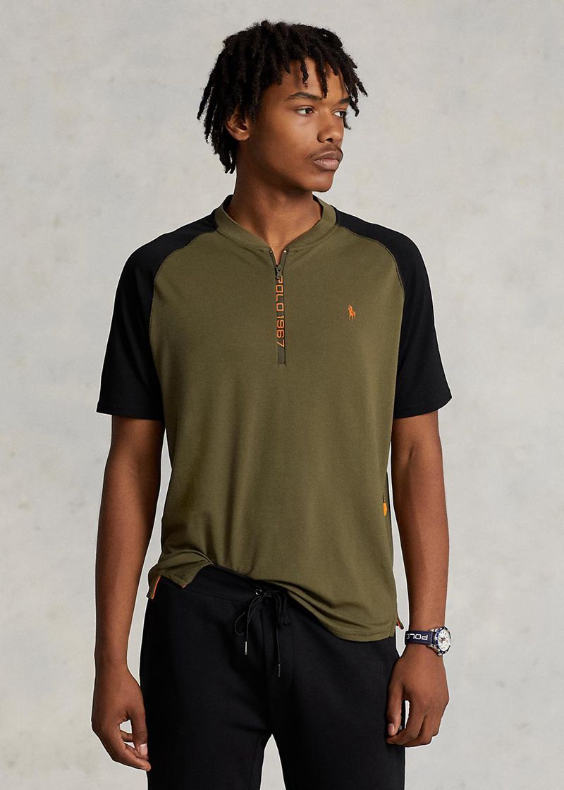 Camiseta Polo Ralph Lauren Hombre Custom Slim Fit Performance Jersey Chile Verde Oliva LCPQW-8705